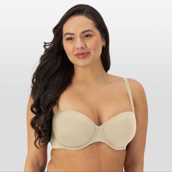 NWT Bali Full Coverage Strapless Multiway Bra 36DD Taupe - Picture 2 of 5